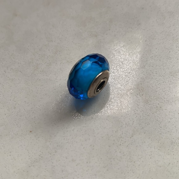 Pandora Sterling Silver Azure Faceted Murano Glass Charm - Picture 4 of 10